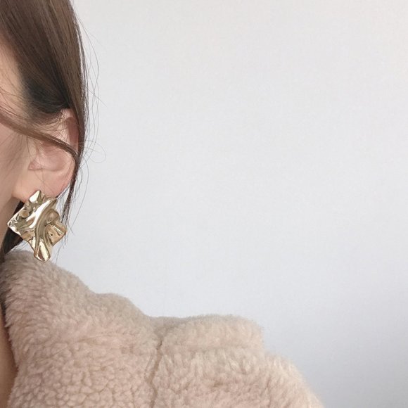 💕Last one💙Sterling Post Gold Polygon - Picture 3 of 8